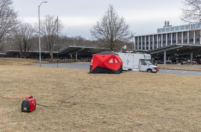 View of the site; terminated folded dipole in the background